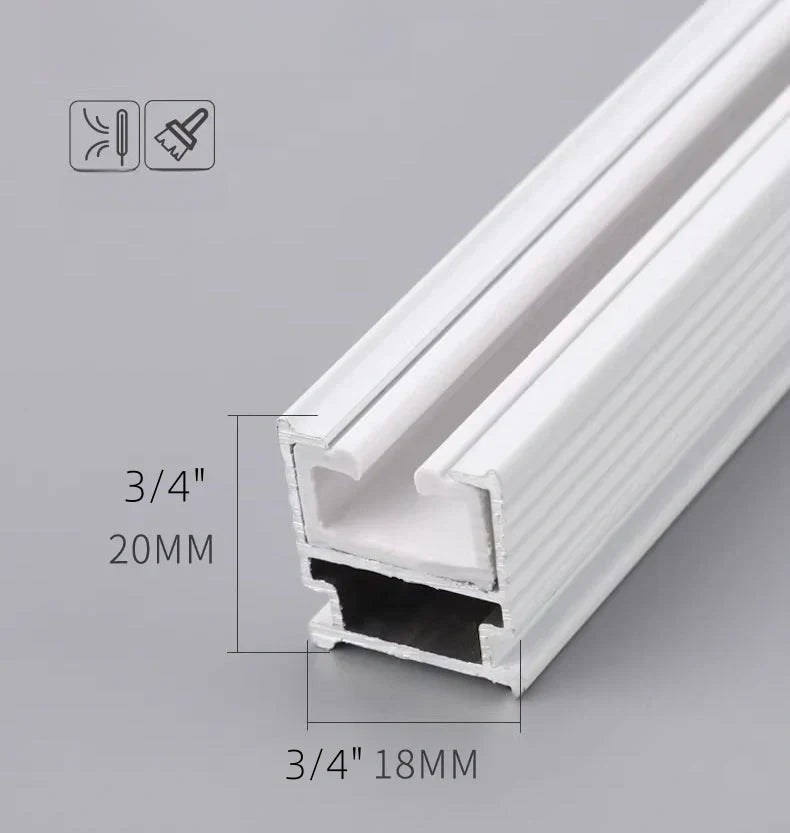 Thickened aluminum curtain track with magnetic closure for silent and smooth operation on U and L-shaped windows