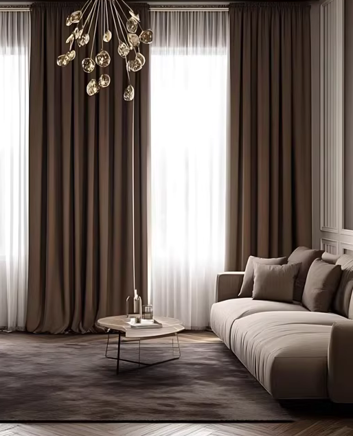 Luxurious high-matte velvet home theater curtains in deep black for premium light absorption and sound insulation