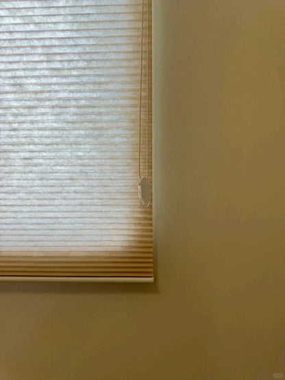 Cordless 1 1/2" double cell honeycomb blinds with mulberry silk finish providing thermal insulation and UV protection