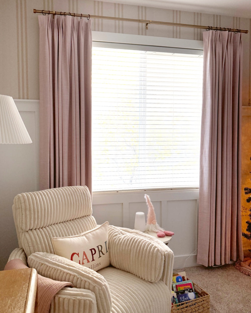Hunter linen blackout curtains in black with textured fabric and full light blockage