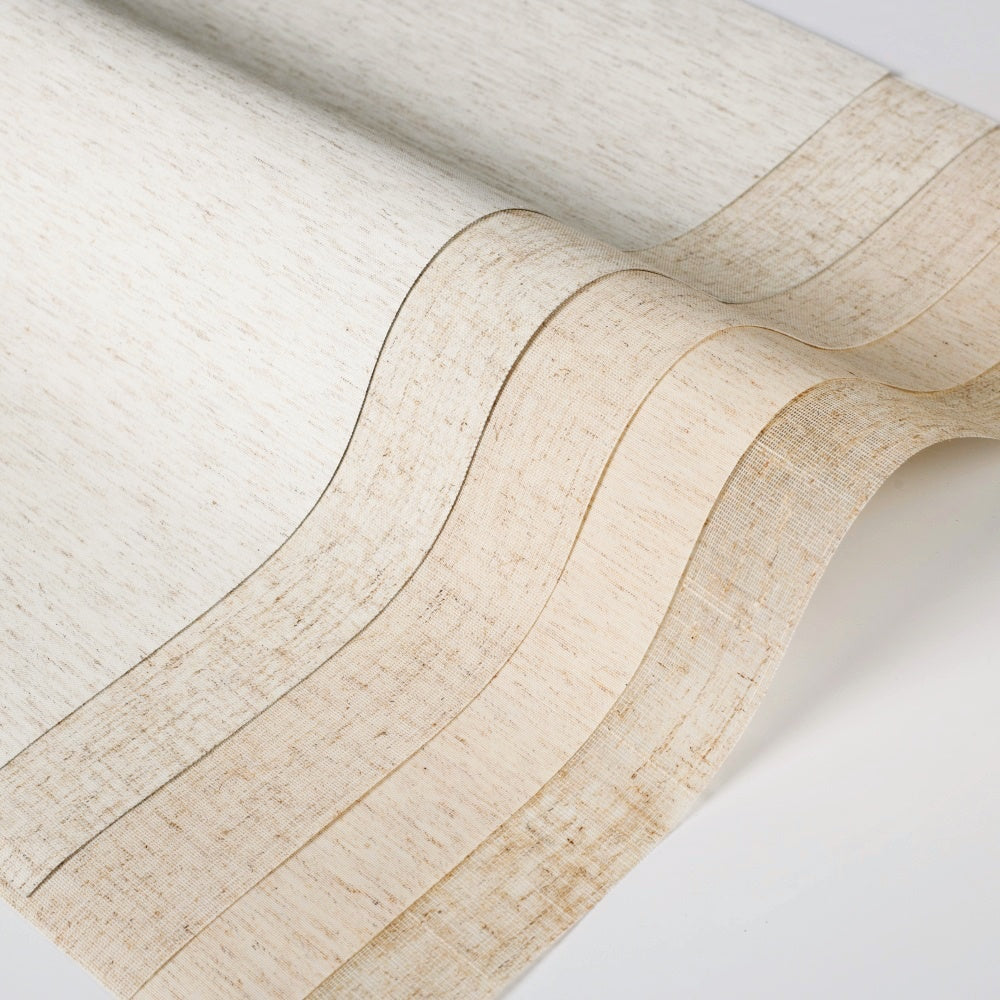 Cordless natural woven linen roller shades for modern, light-filtering window coverage in residential spaces