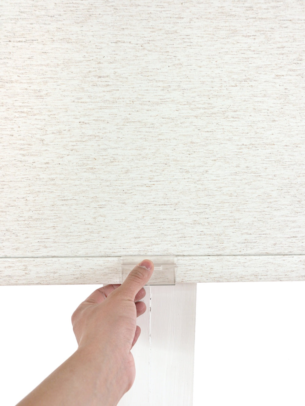 No drill roller blinds extra-wide cordless linen fabric secure installation large window