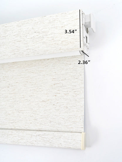 Extra-wide no drill roller blinds with cordless, secure, linen fabric design for large windows and sliding doors