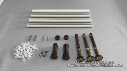 Varilla de Cortina Extra-Larga - Varillas Deslizantes de Aluminio Personalizadas para Ventanas Grandes, Soporte para Pliegues y Pliegues en Olas