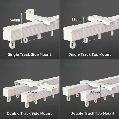 Rail de rideau silencieux en aluminium épais EaseEase – Support de capacité de poids supérieur ! 