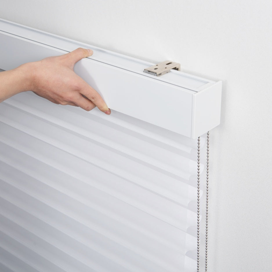 Light-filtering corded Shangri-La sheer shades with adjustable horizontal fabric blades for customizable light control and privacy in large windows