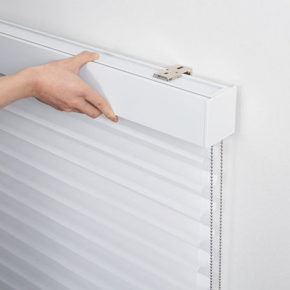 Light-filtering corded Shangri-La sheer shades with adjustable horizontal fabric blades for customizable light control and privacy in large windows