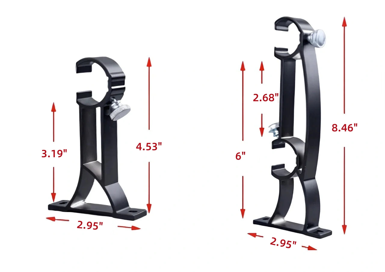 Tringle à rideau extra-longue - Tringles coulissantes en aluminium sur mesure pour grandes fenêtres, support pour plis plats et plis ondulés
