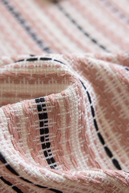 Fair Isle jacquard striped curtains with small checkered pattern for playroom blackout drapery