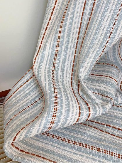 Fair Isle jacquard striped curtains with small checkered pattern for playroom blackout drapery