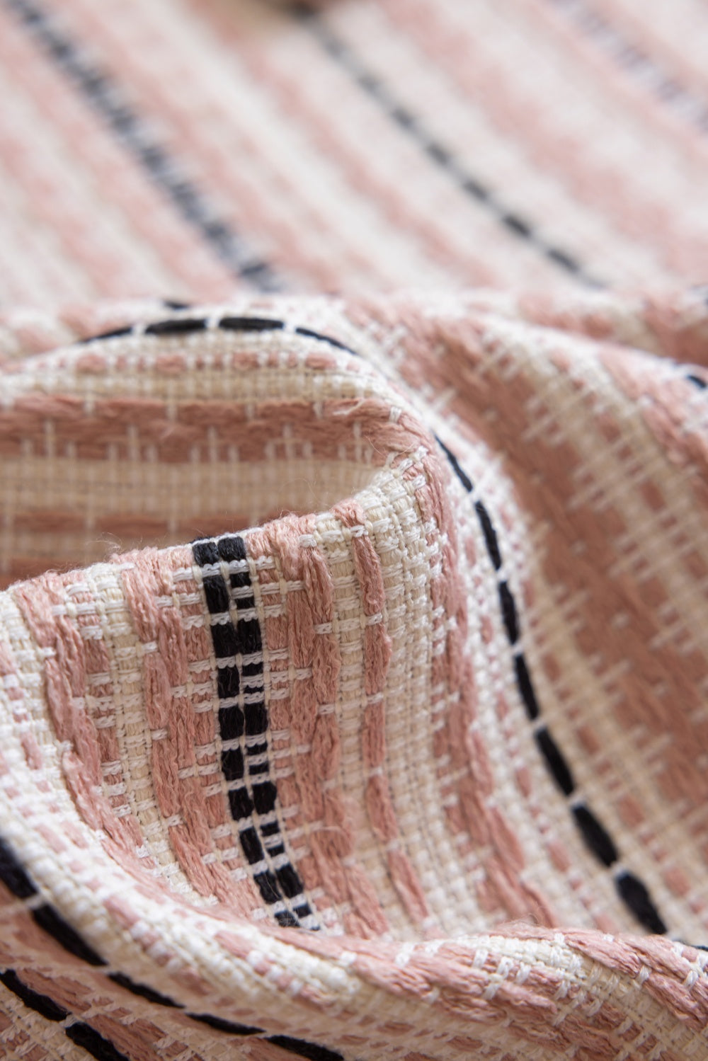 Fair Isle jacquard striped curtains with small checkered pattern for playroom blackout drapery
