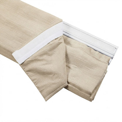 Top Down Bottom Up Roman Shades in natural linen fabric showing dual rail operation for privacy and light control