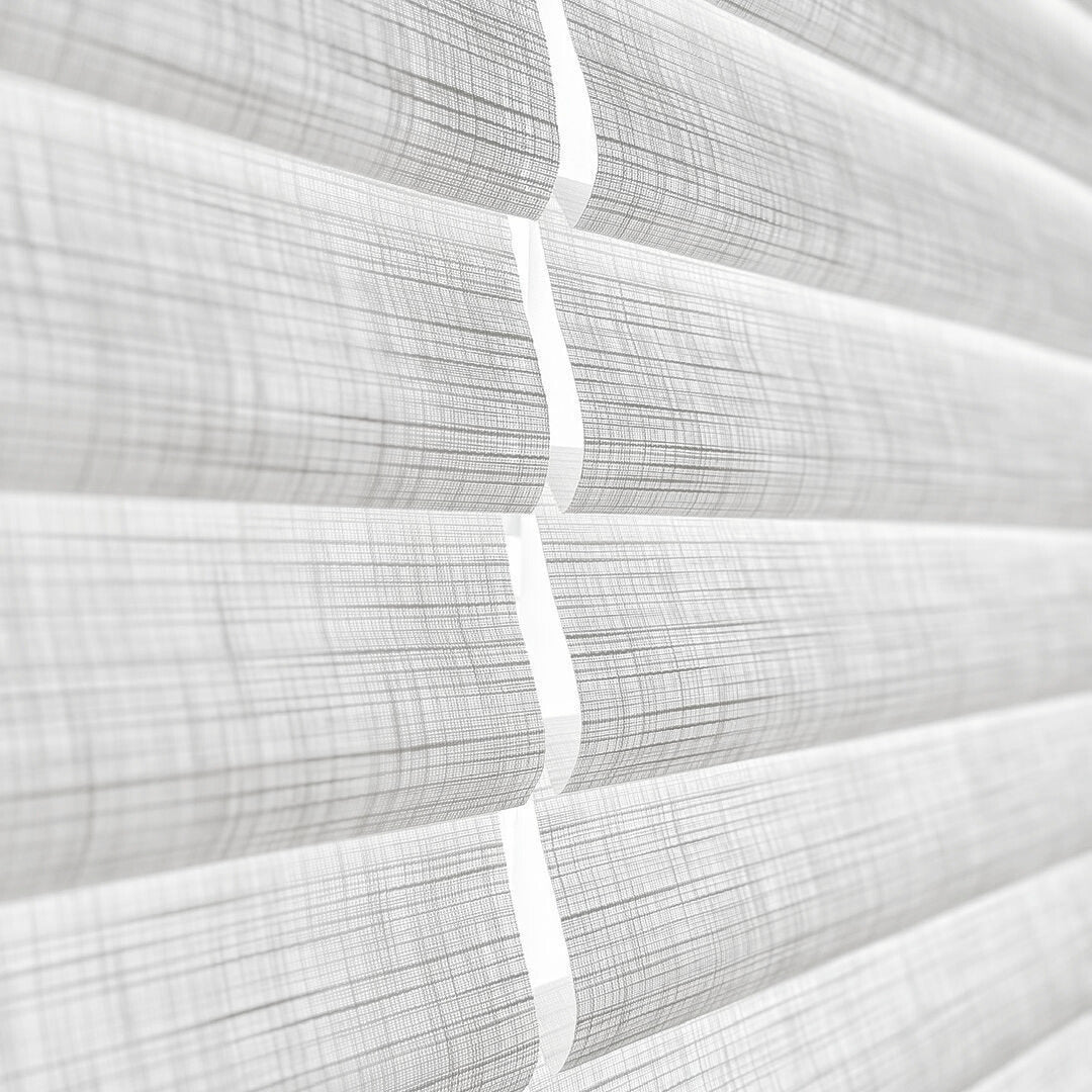Elegant custom hobbled Roman shade Top Down Bottom Up Roman Shades with soft folds on a modern window