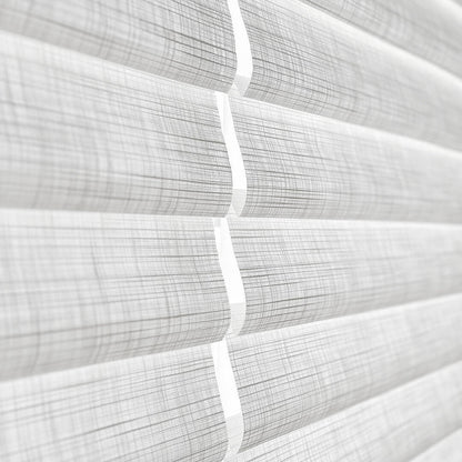 Elegant custom hobbled Roman shade Top Down Bottom Up Roman Shades with soft folds on a modern window
