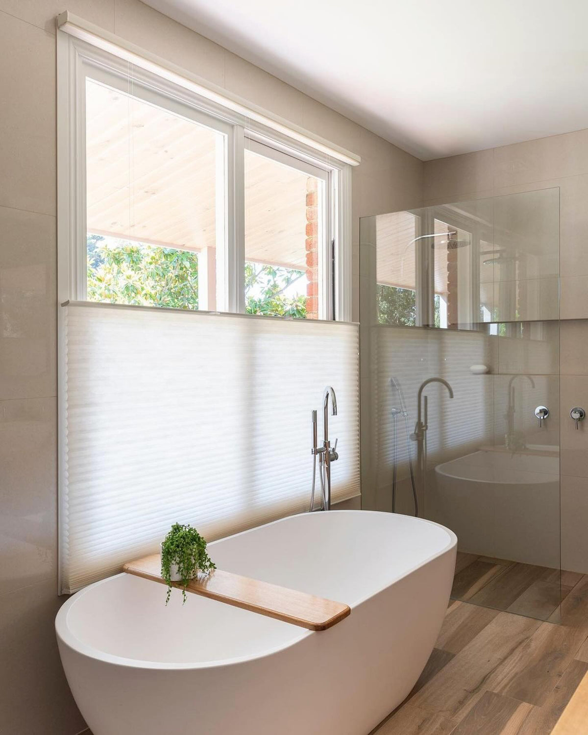 Top down bottom up cellular shades with double honeycomb structure for privacy and thermal insulation