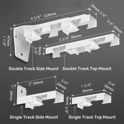 Thickened aluminum curtain track with U and L-shaped window support, super quiet, magnetic closure, anti-static, heavy-duty alloy steel design