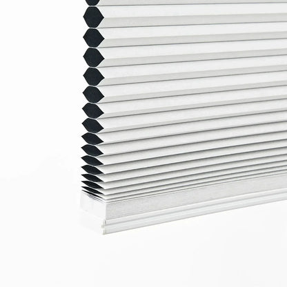 Cordless 1-inch honeycomb waterproof bathroom blinds with mold-resistant, humidity-tolerant fabric and thermal insulation.