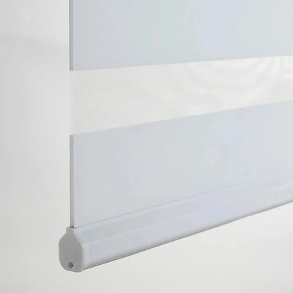 Cordless zebra blinds with dual-layer light control and privacy for large living spaces